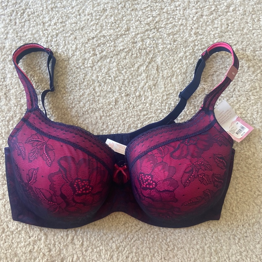 NWT Cacique “The Modern Collection” Lightly Lined Balconette Bra 40F / 40DDD